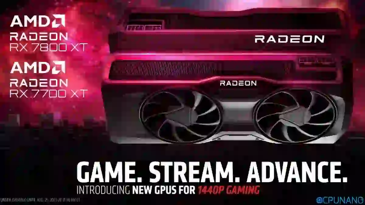 الكشف عن بطاقتيْ الشاشة Radeon RX 7800 XT وXT 7700 